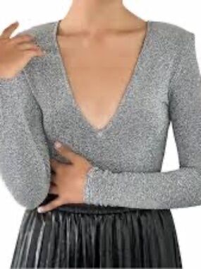 Zara S Metallic Thread Bodysuit